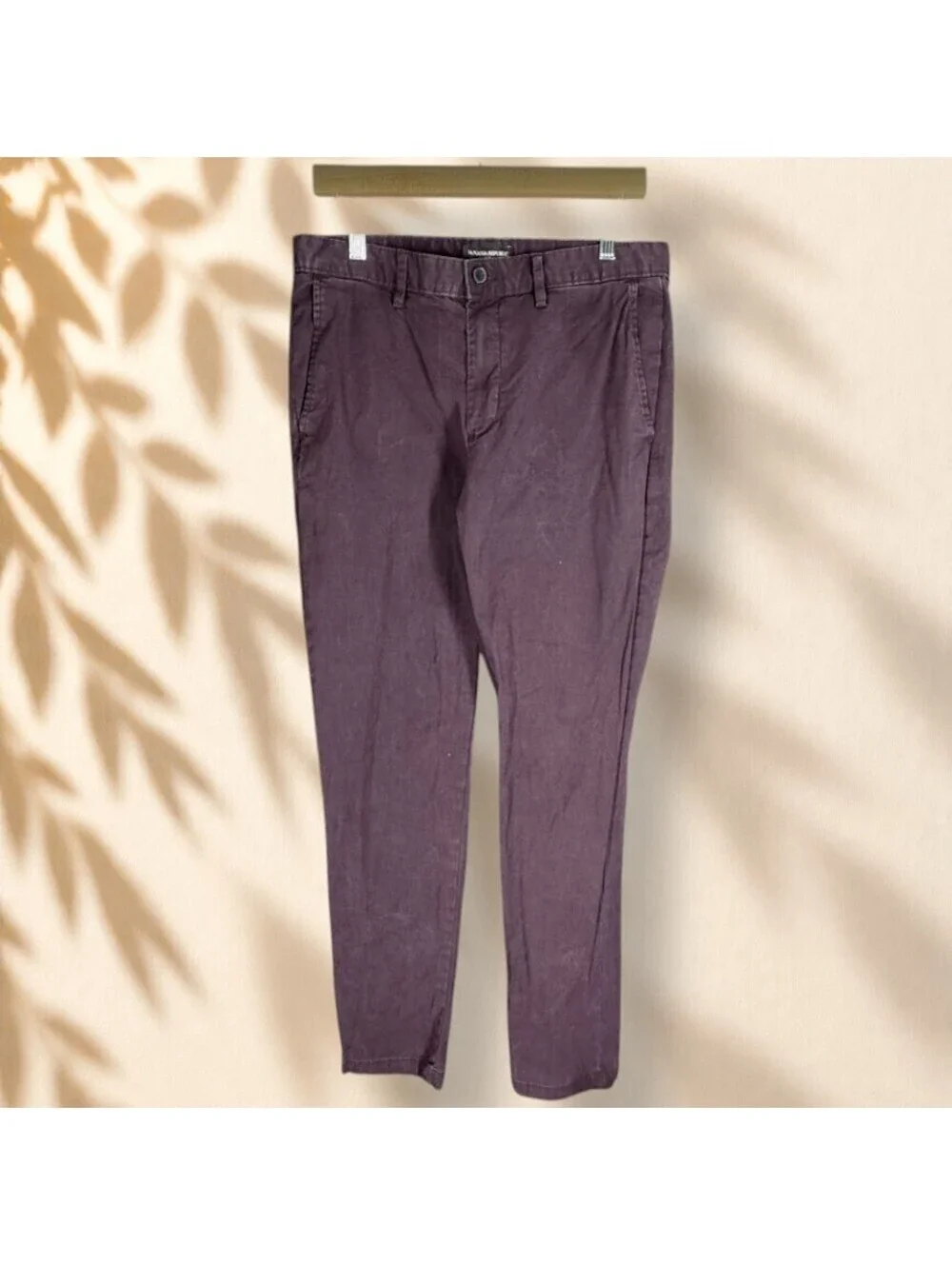 Banana Republic Jeans Men 32*34 Purple Denim Dark Wash Skinny Mid Rise Stretch